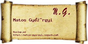 Matos Györgyi névjegykártya